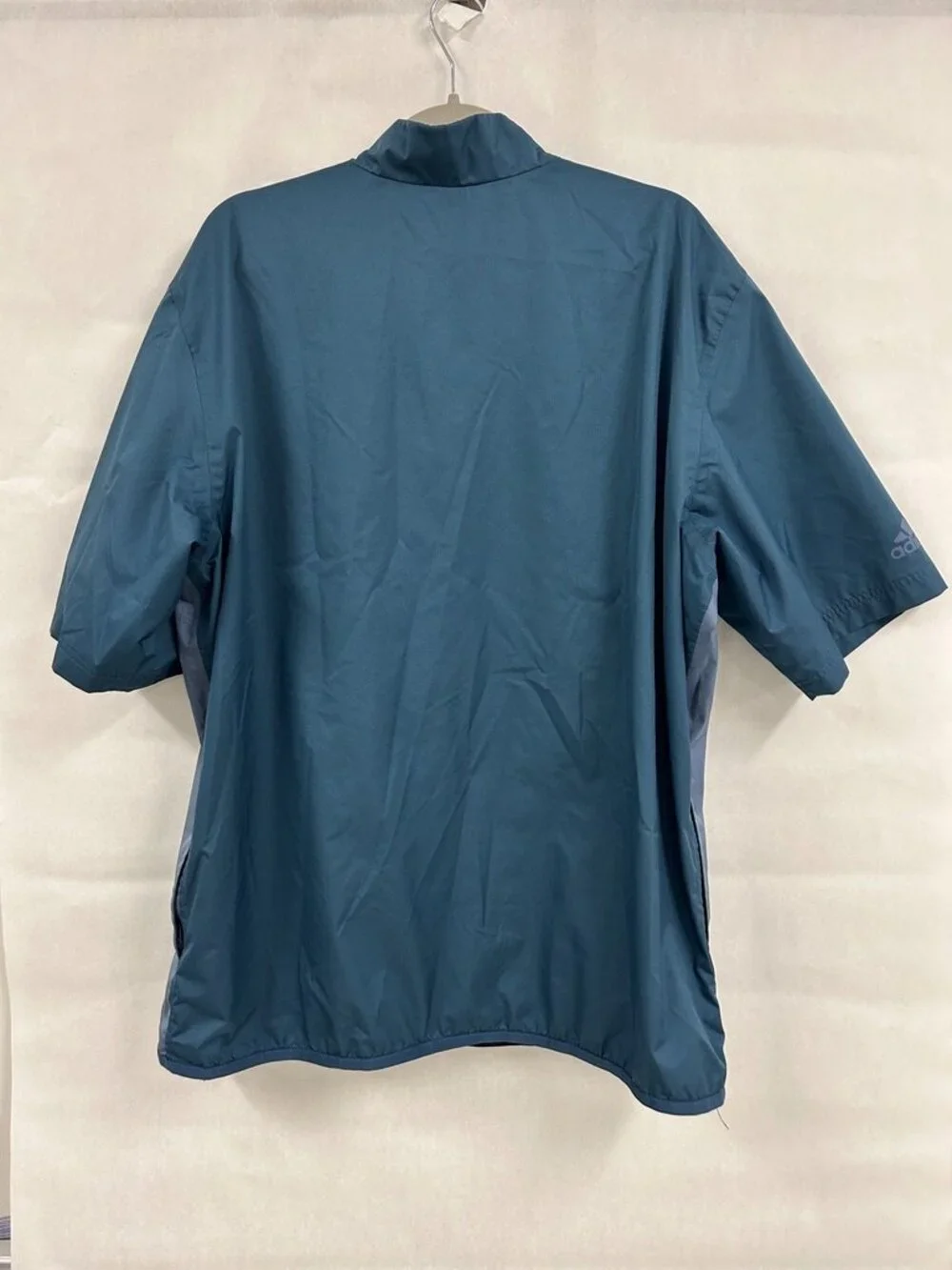 Nike Golf XL Windbreaker Pullover Blue Colorblock Short Sleeve Quarter Zip Sport